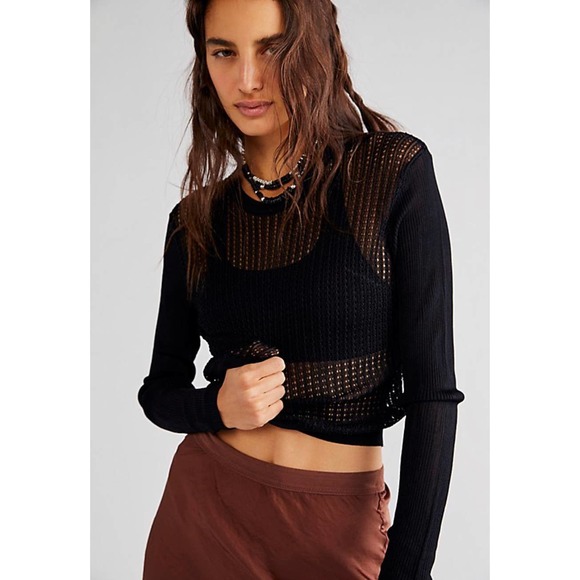 Free People Sweaters - Free People Women's H20 Crew Pullover in Black